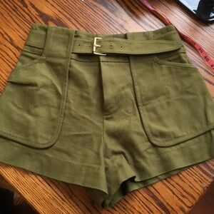 10 Crosby Derek Lam Olive High Waist Shorts
